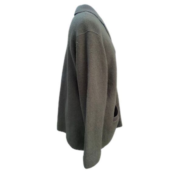 Evan Picone Wool Oversized Jacket/Heavy Cardigan Olive Green Plus Size - Picture 4 of 12